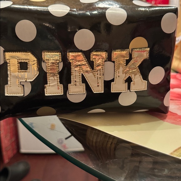 Pink Black and White Polka Dot Pouch - Picture 2 of 9